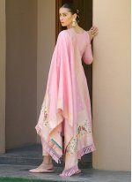 Pink Banarasi Silk Woven Salwar suit
