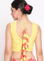 Pink Chiffon Digital Print Trendy Sari