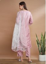 Pink Cotton  Embroidered Straight Salwar Suit