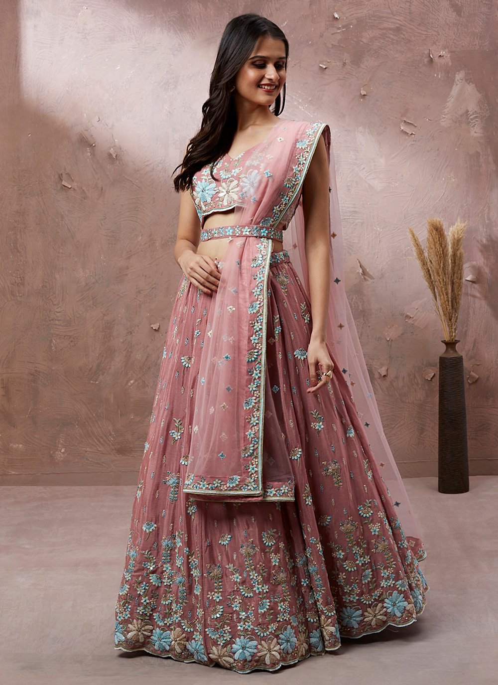 Designer Pink Silk Lehenga Choli - LC2751