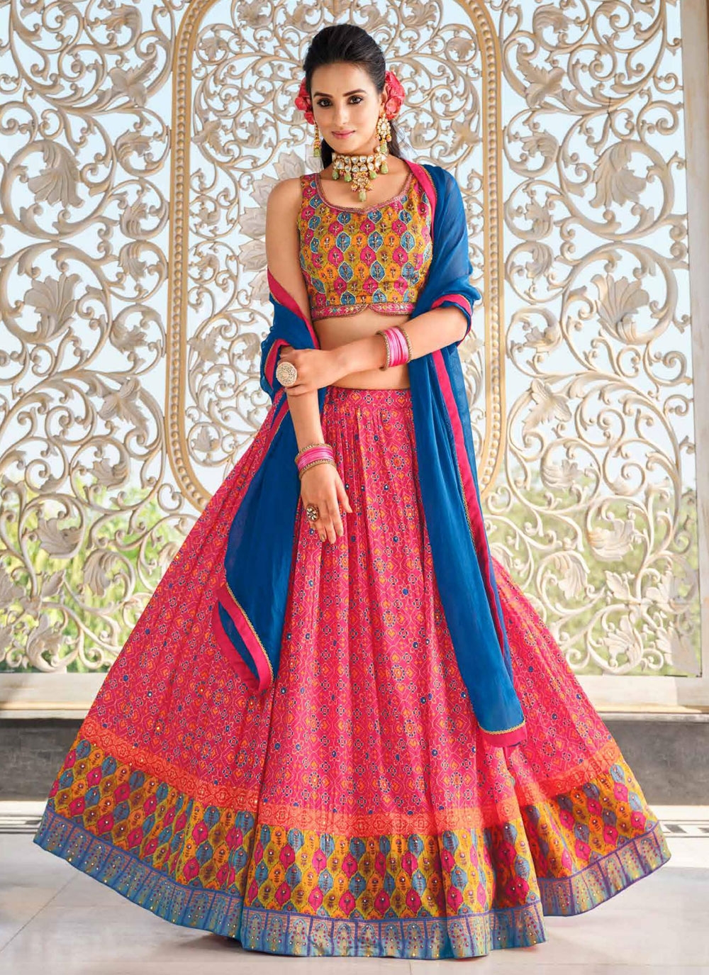 Buy Morpeach Teal Color Silk Designer Lehenga Choli online from  SareesBazaar UK at lowest prices with best deals & worldwide shipping