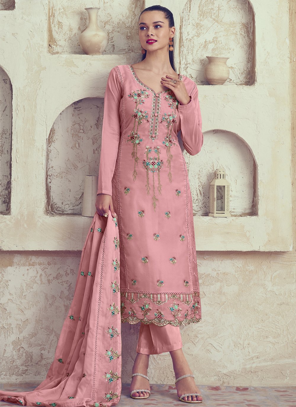 Pink Pure Cotton Straight Suit Set VKSKD1351 – Ahika