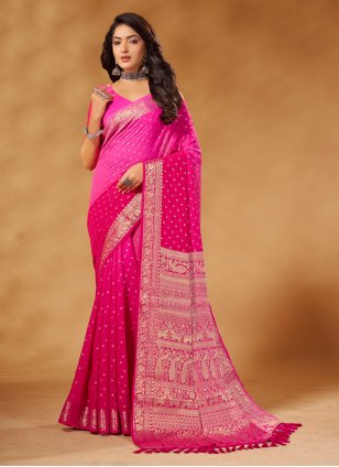 Pink Party Pure Georgette Saree