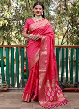 Pink Patola Silk Weaving Classic Sari