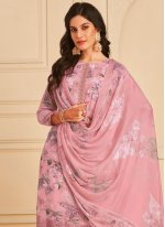 Pink Pure Crepe Border Trendy Salwar Suits