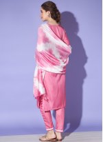 Pink Silk Embroidered Readymade Salwar Kameez