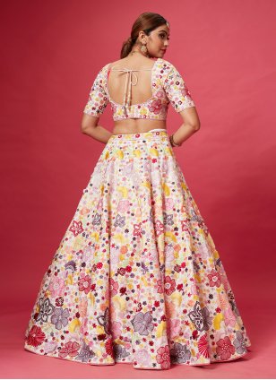 Pink Silk Hand Embroidered Work Designer Bridal Lehenga Choli for Wedding