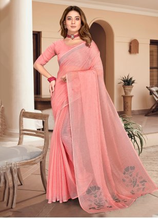 Pink Silk Stone Trendy Saree