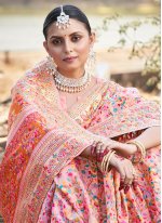 Pink Silk Weaving Contemporary Designer Sari for Wedding