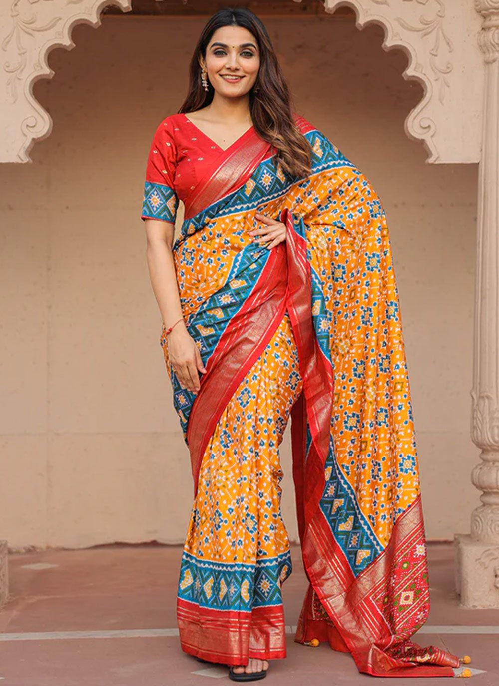 Buy Wedding Wear Multi Colour Weaving Work Viscose Silk Saree Online From  Surat Wholesale Shop.