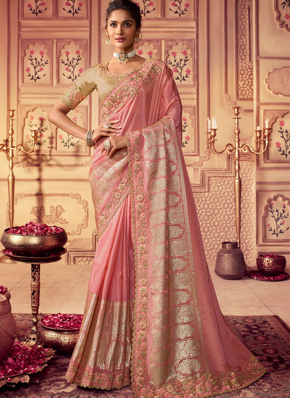 Buy Baby Pink Colour Pure Georgette With Embroidery Sequence Work Saree  Bollywood Style Designer Saree Wedding Wear Saree Party Wear Saree Online  in India - Etsy