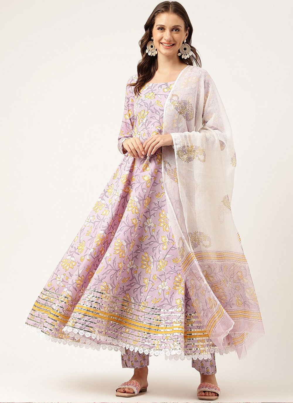 Printed Multi Colour Anarkali Suit