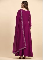 Purple Georgette Embroidered Trendy Salwar Kameez
