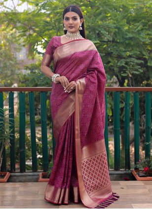 Purple Patola Silk Weaving Trendy Saree