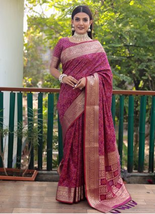 Purple Patola Silk Weaving Trendy Sari