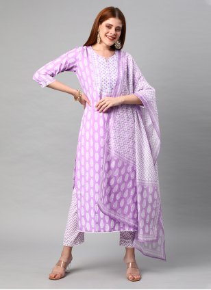 Purple Rayon Dangler Trendy Salwar Kameez
