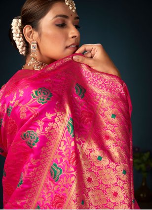 Rani Banarasi Woven Trendy Sari