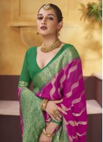 Rani Georgette Weaving Designer Sari