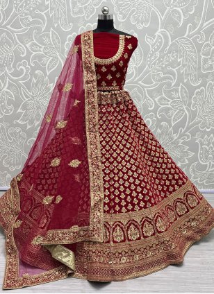 Buy Rani Pink Embroidered Lehenga Online in USA with Cape Set – Pure  Elegance