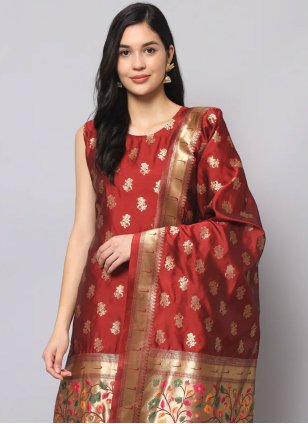 Red Ceremonial Designer Salwar Suit