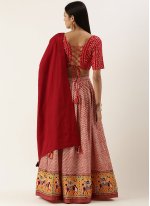 Red Cotton  Foil Print Trendy Ghagra Choli