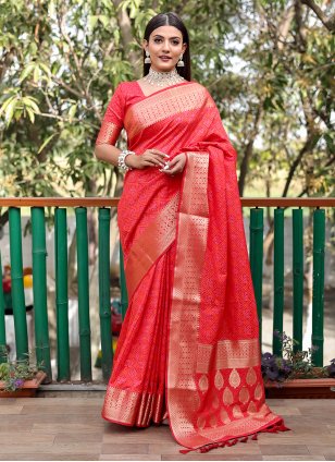 Red Patola Silk Weaving Classic Saree