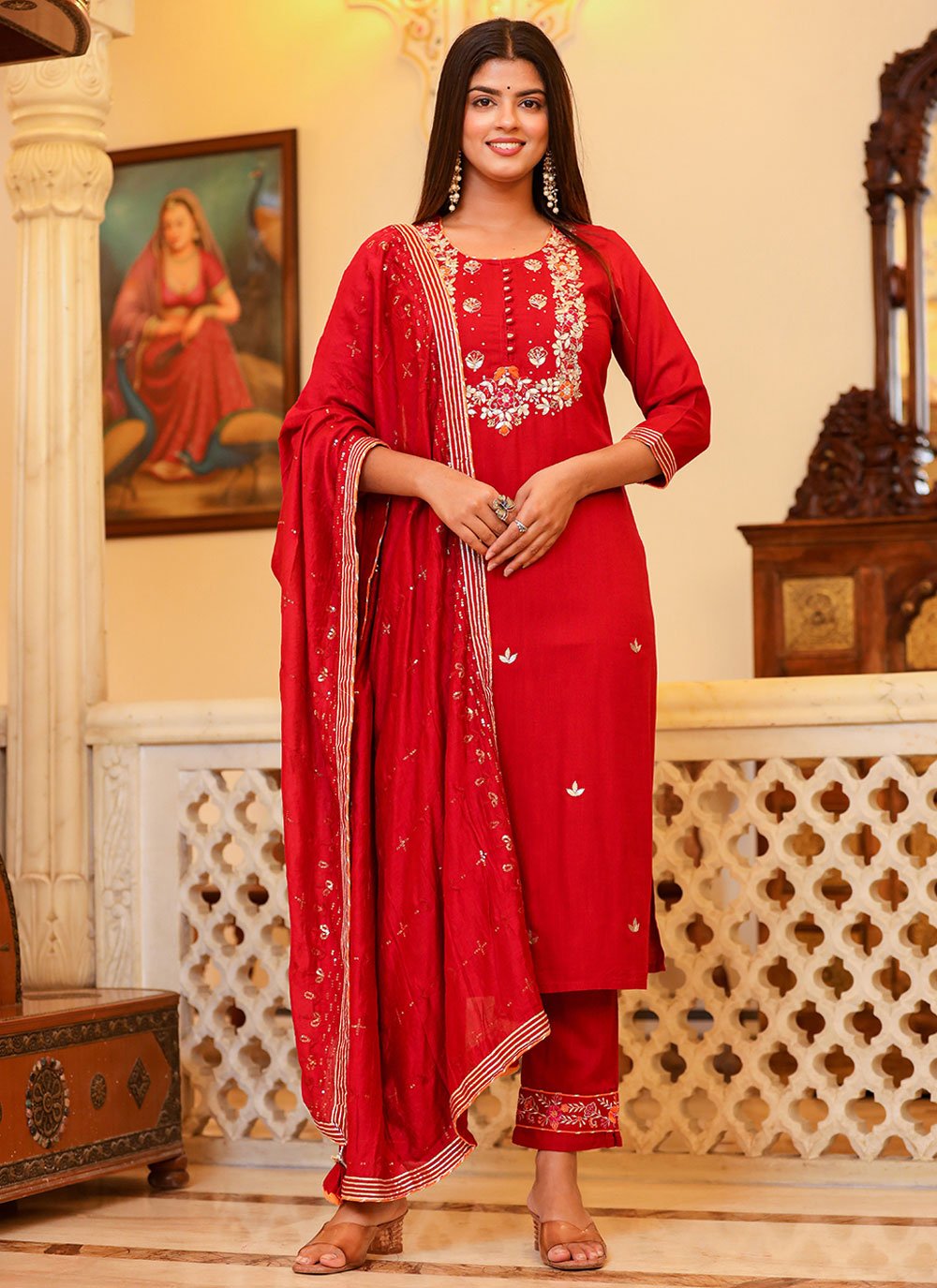Pink Rayon Salwar Suit Sharara - arabicattire - Medium