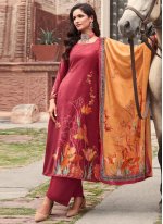 Red Velvet Digital Print Salwar suit