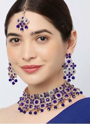 Blue Indian Jewellery Necklace Earrings & Accessories Australia – Jewellery  By Alirah