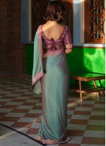 Sea Green Art Silk Lace Contemporary Sari