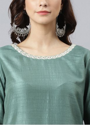 Sea Green Chinon Sequins Trendy Salwar Suits