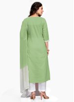 Sea Green Cotton  Embroidered Trendy Salwar Kameez