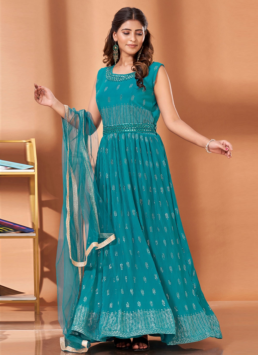 Stunning Sea Green Designer Gown for Girls. – Lagorii Kids