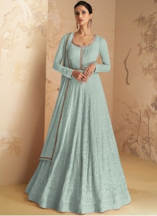 Riti Riwaz Sky Blue Ladies Unstitched Suit With Matching Duppata | 5SP5016  | Cilory.com