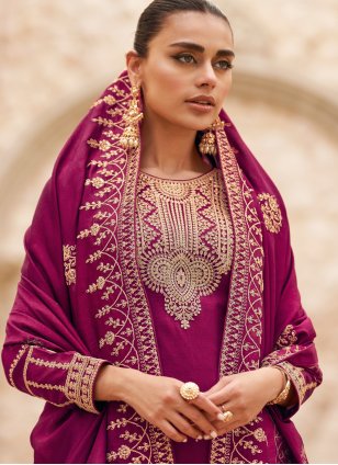 Transcendent Resham Rani Silk Palazzo Salwar Suit