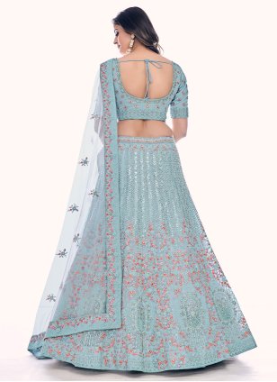 Turquoise Net Dori Trendy Ghagra Choli