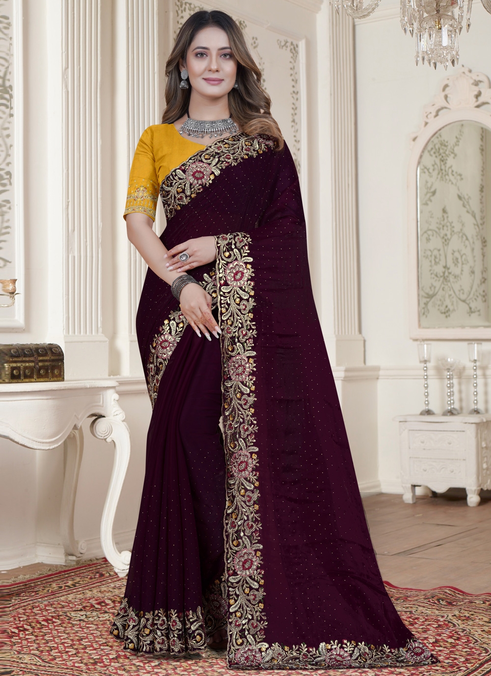 Designer sarees for farewell on sale party