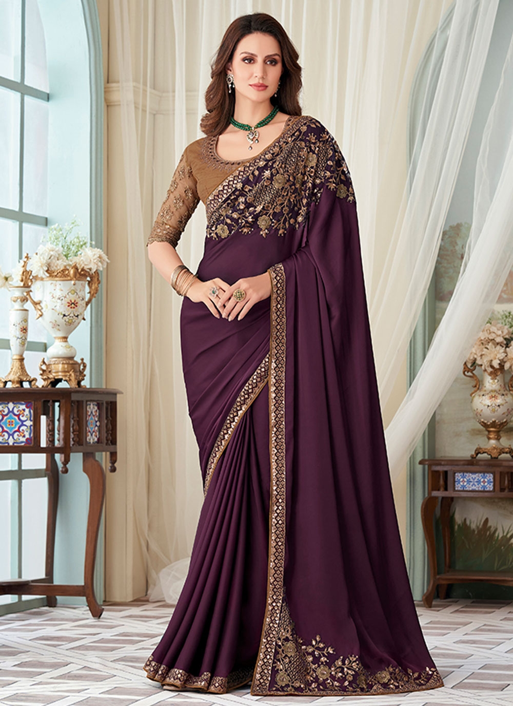 Silk Weaving Designer Saree With contrast Blouse – Yes We Shop