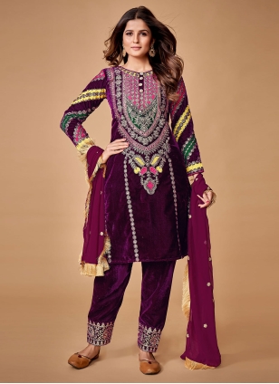 Velvet punjabi salwar outlet kameez