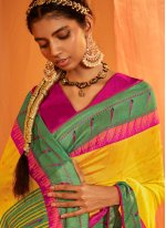 Yellow Brasso Woven Traditional Saree