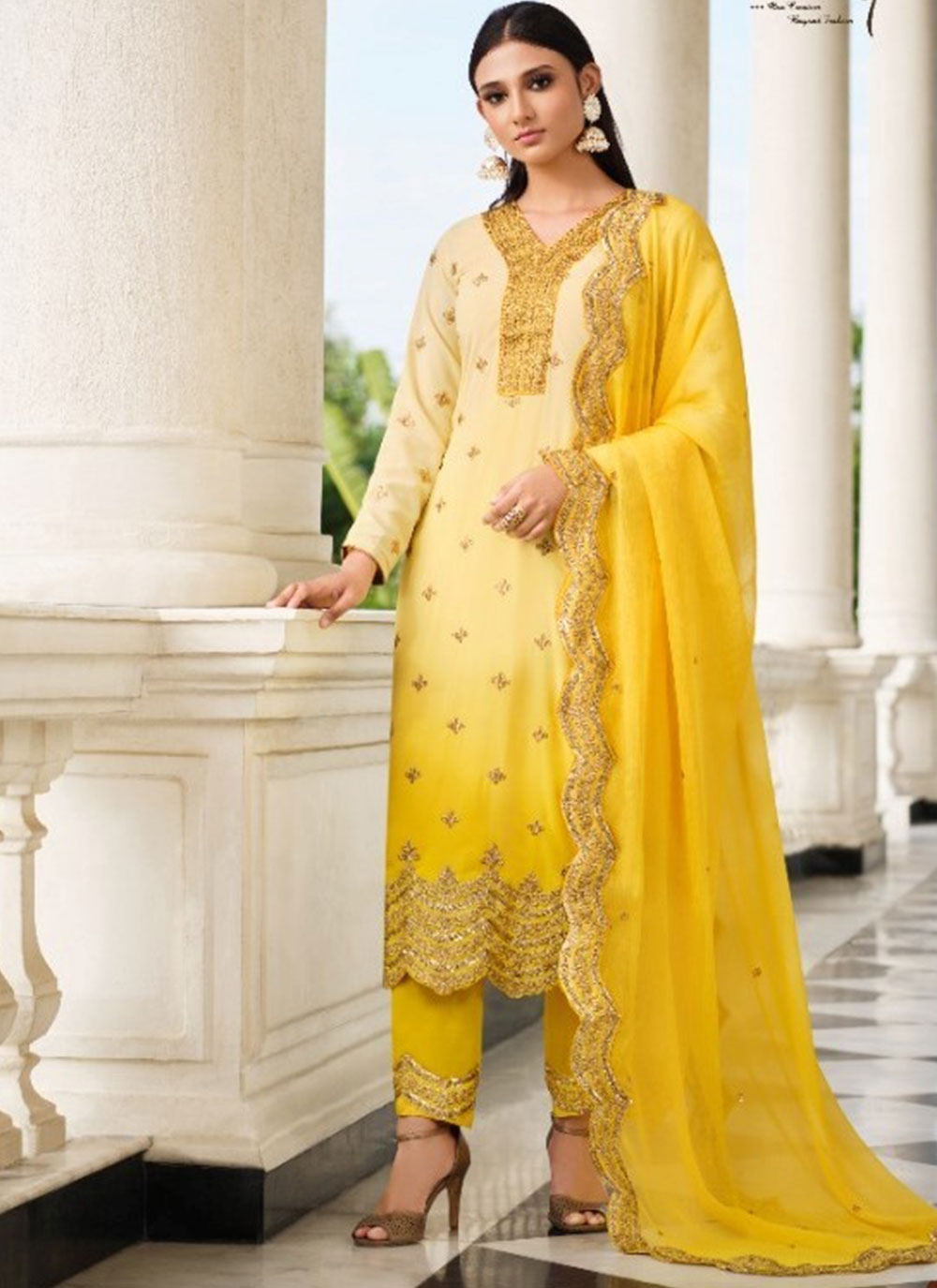 Yellow salwar deals suit online