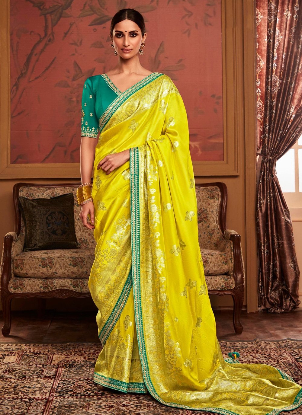 Buy Yellow Saree For Wedding Online at the Best Price | Karagiri