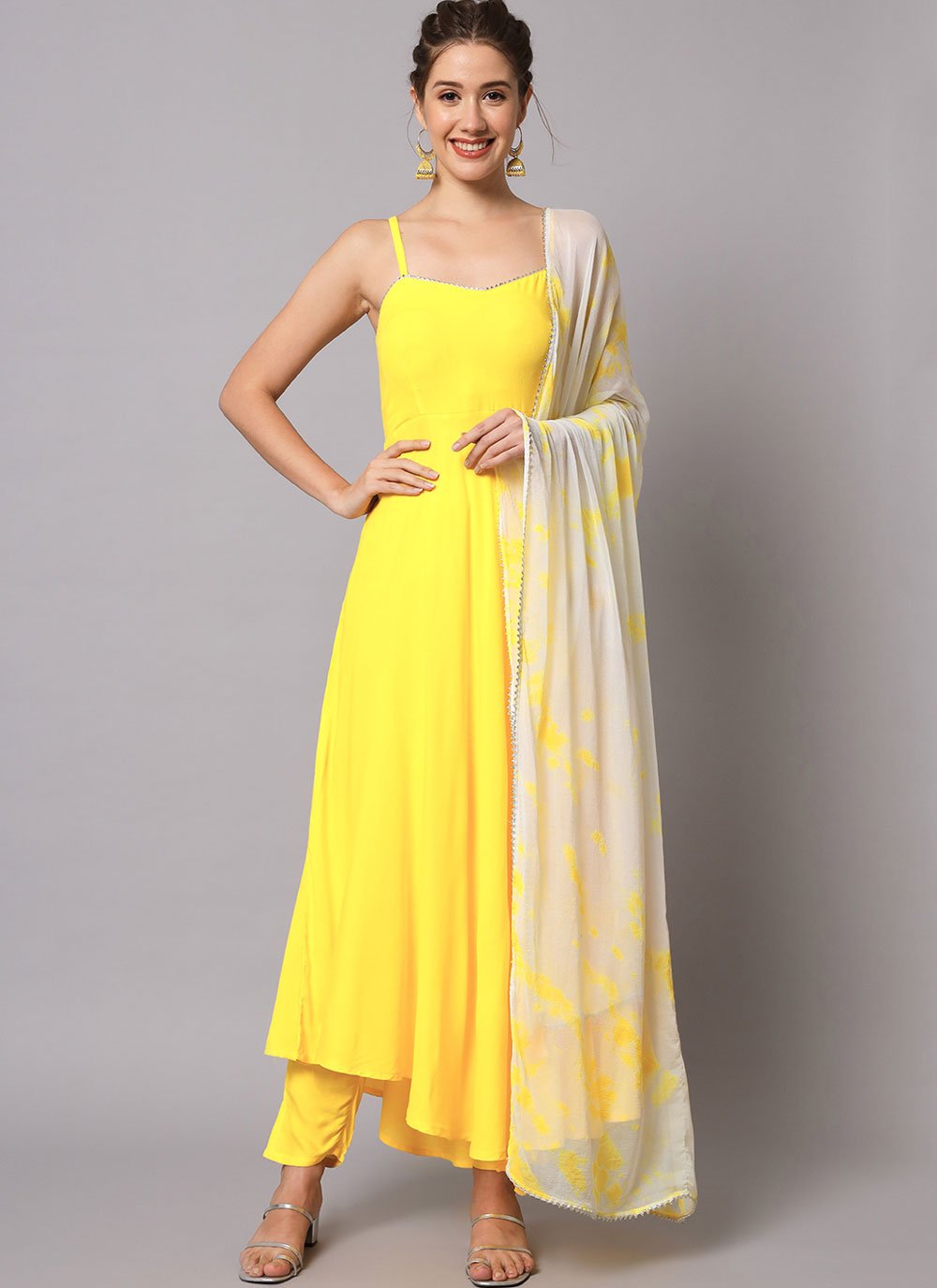 Popular Yellow Patiala Fancy Fabric Plain Salwar Kameez and Yellow Patiala  Fancy Fabric Plain Salwar Suit Online Shopping