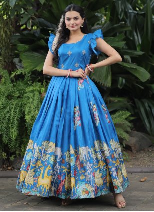 Shop Indian Designer Gowns, Evening Party Dresses for Wedding Online in UK,  USA: Jacquard and Chanderi