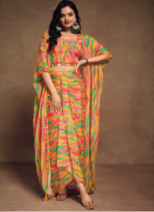 Art Silk Printed Readymade Salwar Kameez in