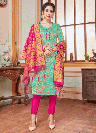 Banarasi Silk Fancy Work Salwar suit in