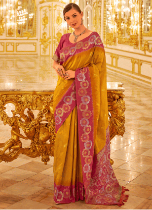 Banarasi Silk Yellow Lehenga Choli