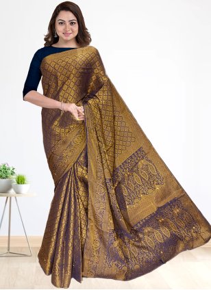 Silk saree churidar on sale designs