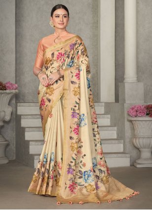 Cheap Lehenga Saree For Women Bollywood Style Silk With Digital Print &  Three Layer Ruffle Work | Joom