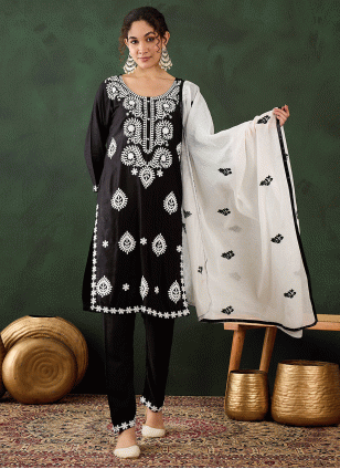 Bestseller Grey Readymade Chikankari Salwar Kameez and Grey Readymade Chikankari Salwar Suits online shopping